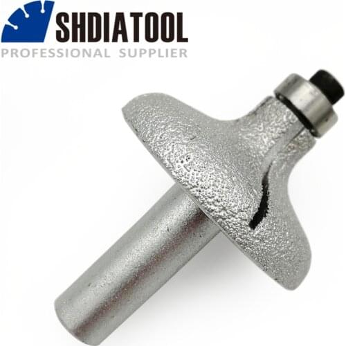 SHDIATOOL No.22 Vacuum Brazed Diamond Router Bits With 1/2" Shank For Stone, Router Cutter For Granite & Marble edge profiling