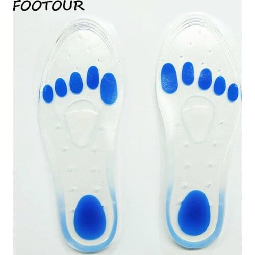 FOOTOUR Soft Medical Silicone Gel Insoles Arch Support Orthopedic Insole Treatment Heel Pain Relief Flatfoot for Plantar Fasciitis Heel Spur Sport Shoe Pad