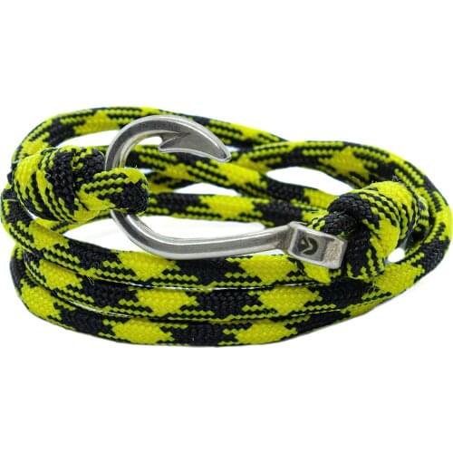 DARK DIAMOND-925 sterling silver hook bracelet and Paracord rope. Adjustable, top quality