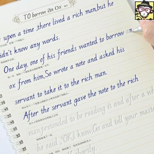 2book Italian English Copybook Student Adult Learn Caligraphy Book Children Exercises Reusable Handwriting Practice Books Libros