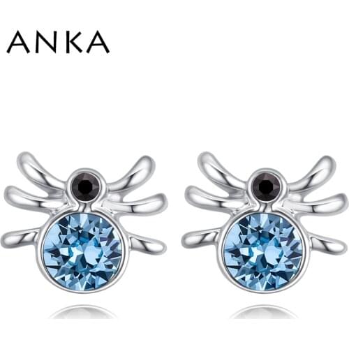 ANKA Spider Crystal Stud Earrings Crystals Fashion Jewelry For Women Punk for Party for Women Rhodium Plated #130774