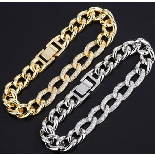 Zlxgirl jewelry Dubai Gold color chain zirconia bracelet of womens wedding bridal jewelry fashion mens Gold bracelet pulsera