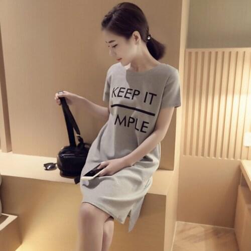 2021 Tide New Summer Dress In The Long Print Womens T-Shirt Korean Version Of The Large Fat MM Casual Base Dress
