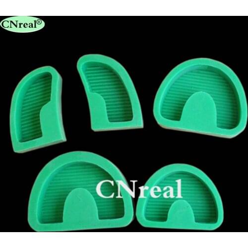 1 Set Dental Plaster Model Base Molds for Dentist Laboratory Green (5 pieces/set)