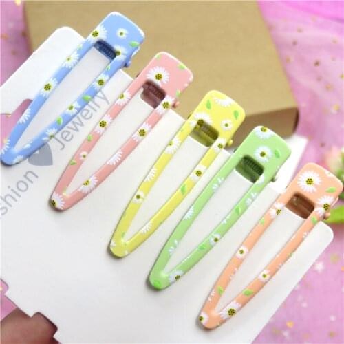 1PCS Water drop DIY hair accessories Hairpin accessories flat mouth Curved clips word duckbill clip handmade alloy material card