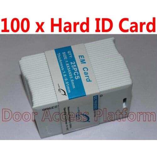 100 pcs of 1.8mm thickness Hard Card brand value 125KHz EM ID Card, High end good quality card for time attendace access control