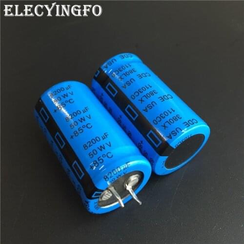 2pcs 8200uF 50V8200UF CDE 380LX Series 25x45mm 50V8200uF Snap-in PSU Aluminum Electrolytic capacitor