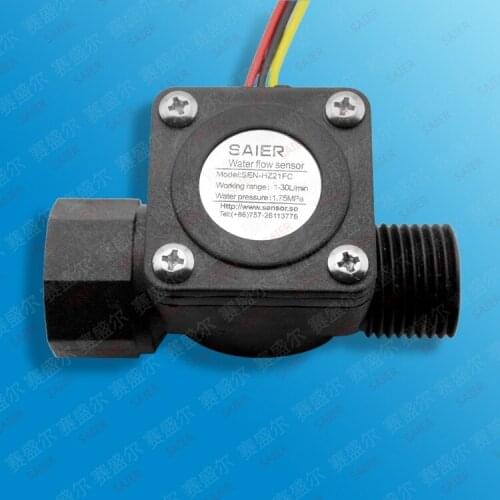 2PCS Water Flow meter flowmeter fuel gauge Hall flow sensor inductive switch counter indicator G1/2 DN15mm 1-30L/min DC4.5V-18V