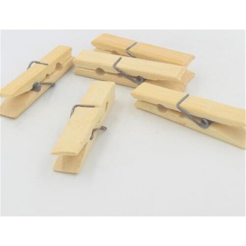 20 pcs / pack Multi-function Best Quality Mini Clothes Wooden Photo Paper Clothespin Clothespin Bamboo Laundry Hangers C