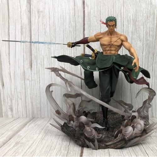32cm One Piece Roronoa Zoro Battle Form Full-Length Statue PVC Action Figure Desk Decoration Model Toys Birthday Gift
