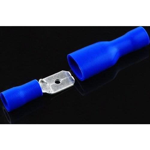 6.3mm blue Female/Male Spade Insulated Electrical Crimp Terminal Connectors
