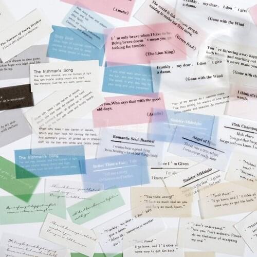 60 Sheets/box English Excerpt Material Memo Pad Sticky Notes Bookmark Marker Memo Sticker Paper Student office Supplies