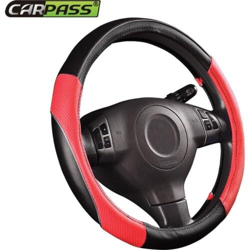 Car-pass Brand New Rainbow Colorful UNIVERSAL FIT PVC leather Car Steering Wheel Covers with 7 colors Steering-Wheel Car-Covers
