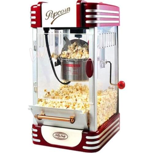 New Commercial Automatic Hand Crank Mini Small Childrens Popcorn Machine Ball Type Home Popcorn Machine
