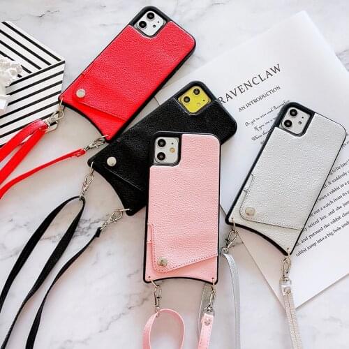 For iPhone 12 Pro Max 11 Pro SE 2020 10 X 6 6s 7 8 Plus XR XS Max Case Fish Tail Design Leather Shoulder Bag Wallet Phone Cover