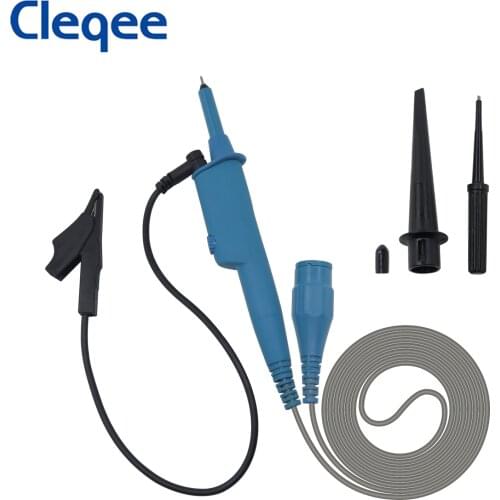 Cleqee P2301B Oscilloscope Probe with Alligator Clip BNC Protective Cap 300MHz Scope Clip Probe for Tektronix HP X10