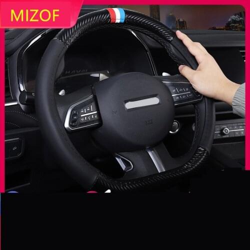 Decorated Protective Carbon Fibre Real Leather Steering Wheel Cover For Great Wall Haval F7 F7X CAB187