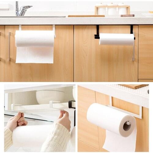 Kitchen Tissue Holder Rack Hanging Bathroom Toilet Roll Paper Holder Towel Rack Kitchen Stand Towel Holder Storage Shelf