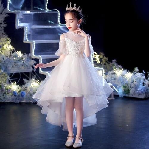 Kids Wedding Sequins Dress for Girls Flower Girl Princess Tulle Mermaid Dresses Teenager Formal Wedding Party Pageant Ball Gown