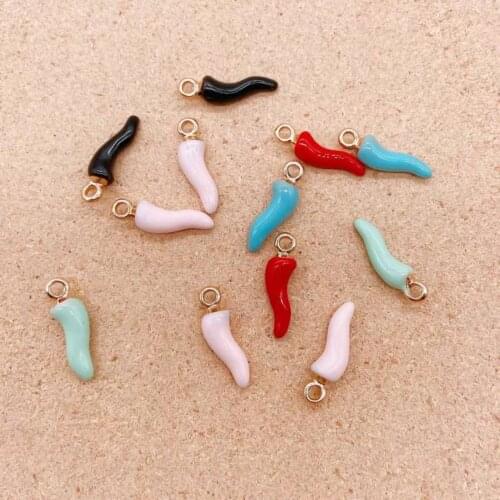 Pendant Enamel Charm Pepper Horn Bracelet Necklace Jewelry Discovery DIY Pendant Jewelry Making Craft