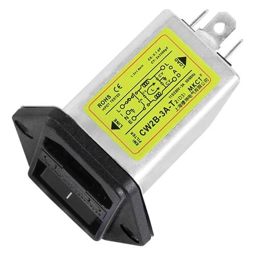EMI AC 115V 230V purification anti-interference double fuse CW2B-1A/3A/6A/10A-T2(D3) power supply filter