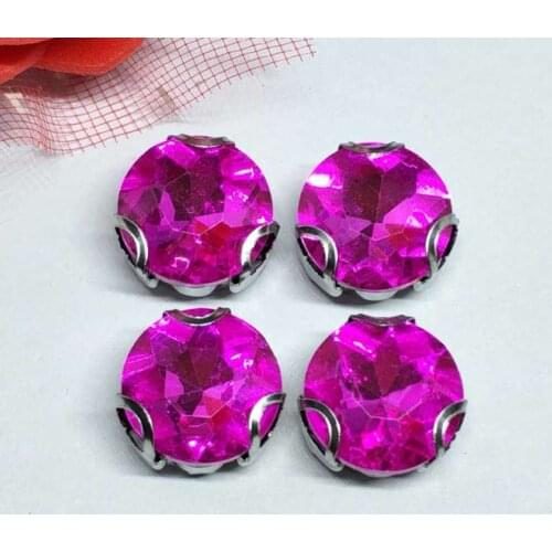 The Stone Flower Rose Crystal Glass Sewing Rhinestones with D Shape Claw DIY Jeans Woman and Wedding Dresses