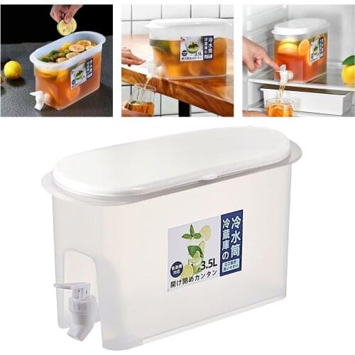 Mix Drinks Water Jug for Lemonade Juice Beverage Summer Cold Drink Pitcher Iced Beverage Dispenser with Faucet Freezer Safe