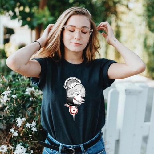 Hot Japan Anime Jujutsu Kaisen Printed Womens T Shirt Gojo Satoru Graphic Black White Cotton Tops Fashion Casual Loose Tee