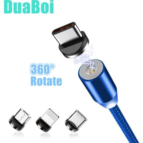 360 Rotate Magnetic Charger Cord USB Fast Charge Cable For iPhone Xs 11 Pro Xiaomi Note 10 CC9 Pro Gionee S10 S11 Lite F9 Plus