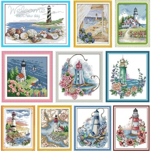Cross Stitch kits Lighthouse Counted Stamped Home Decor Embroidery cross stitch kit cross stitch cross stitch set Cross-stitch