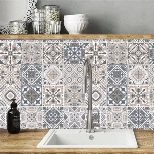 Arabic Style Mosaic Tile Stickers For Living Room Kitchen Retro 3D Waterproof Mural Decal Bathroom Decor DIY Adhesive Wallpaper