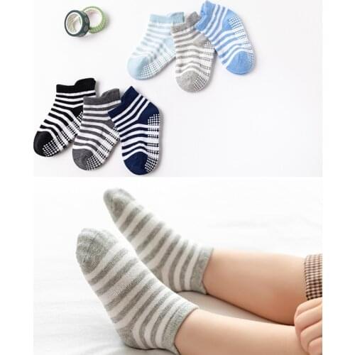 Non-slip Dispensing Childrens Socks Spring Summer /autumn Boys and Girls Boat Socks Breathable and Comfortable Floor Socks 3-5Y