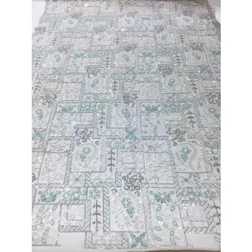 The latest African lace fabric embroidery tulle lace fabric high quality sequined French lace fabric R39661