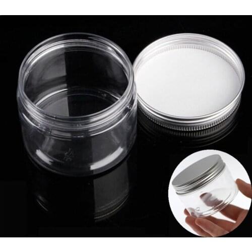 Brand New 30-250ml Transparent Plastic Aluminum Cap Bottle Empty Cosmetic Cans Oil Wax Plastic Container Empty Cans Househ