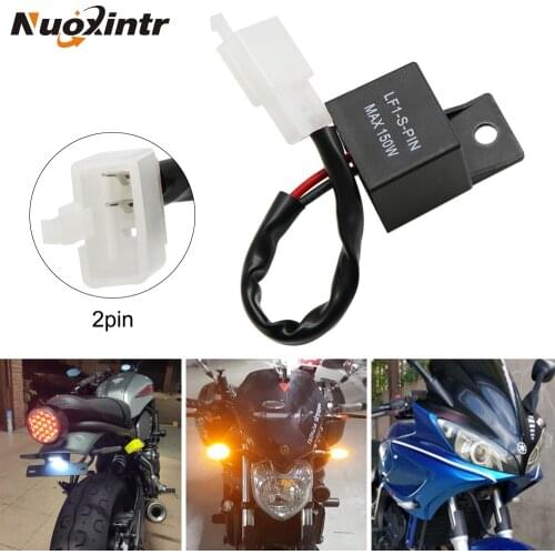Nuoxintr 12A 2Pin Electronic LED Flasher Relay for Honda Kawasaki Suzuki Yamaha Motorcycle Turn Signal Bulb Hyper Flash