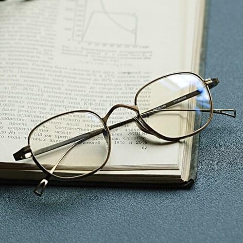 2020 pure titanium glasses frame men retro brand square prescription eyewear Myopia reading woman computer optical eyeglasses