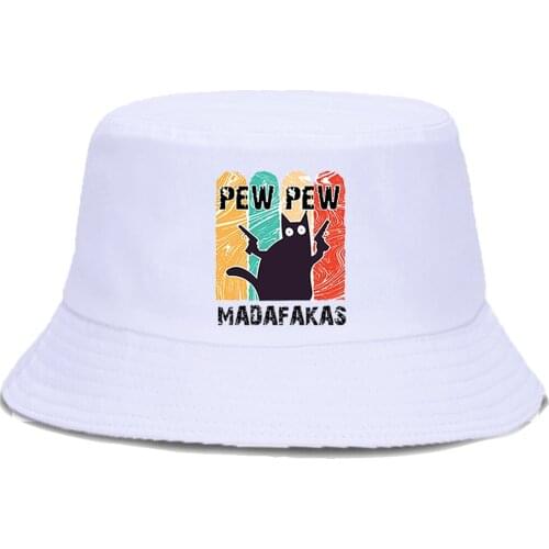Fashion Pew Pew Madafakas Bucket Hat Unisex Sun Shade Panama Caps Outdoor Foldable Fishermans Hats Summer Street Beach Sun Cap
