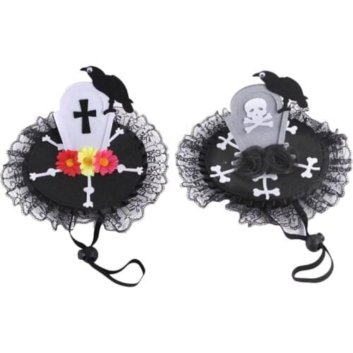 Pet Halloween Hats Costume For Dog Cat Funny Tombstone Skull Spoof Hats Pet Dogs And Cats Party Cosplay Accessories Props