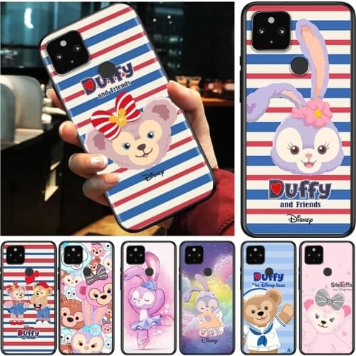 Duffy Disney Bear Cute Shockproof Cover for Google Pixel 5 4 5A 4A XL 5G Black Phone Case Shell Soft Fundas Coque Capa