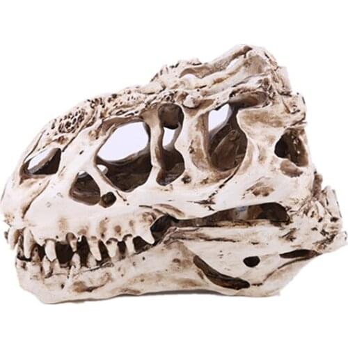 Lifelike Resin Specimen of Dinosaur Skull of Tyrannosaurus Rex Dinosaur Skull Fossil T-Rex Skull Crafts Home Aquarium Decor