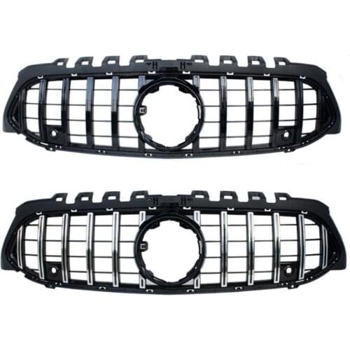 For Mercedes Benz A Class W177 A200 A220 2019 2020 GT GT-R Style Front Hood Grill Upper Grille Auto Guard Protection ABS Plastic