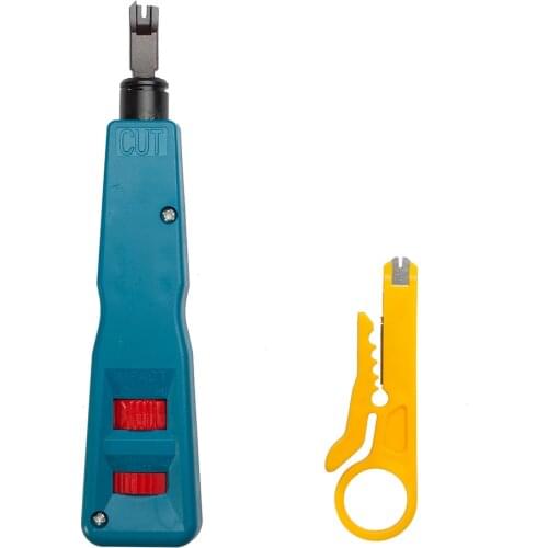LBSC Network Wire Punch Down Impact Tool with Two Blades - 110 and BK & Network Wire Stripper
