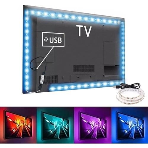 5V TV LED Strip Light Backlight Tape USB 2835 SMD HDTV 1M 2M 3M 5M RGB Lamp Diode Flexible For PC Desk Screen Room Decoration