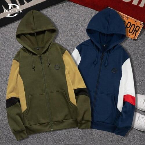 2021 New Men Harajuku Sweatshirts Autumn Fleece Casual Hoodies Mens Streetwear Patchwork Zipper Hoody Pullover Tracksuit Clothes