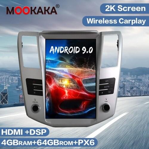 Tesla Style Android 9.0 64G Carplay Car GPS Navigation Radio For Lexus RX300/RX330/RX350 2004-2007 Multimedia Player Stereo Unit