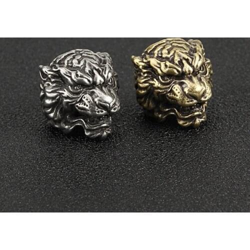 Tiger Brass Rope Beads Vintage Animal Knife Beads DIY Paracord Bead