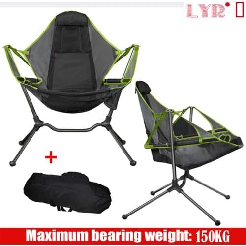 Outdoor Chair Portable Heavy-duty Outdoor Folding Camping Swing Chair Aluminum Alloy Thousand Rocking Chair Camping Chair Backre