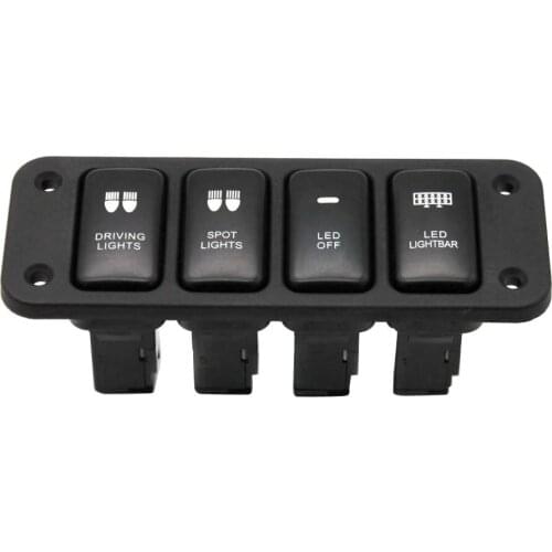 12V Waterproof Car Auto Boat Marine On/Off Rocker Toggle 4-Gang Switch Panel
