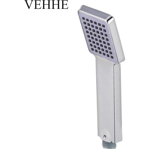 VEHHE squared water saving shower heads bathroom handhold head shower abs chrome silica gel plastic shower heads