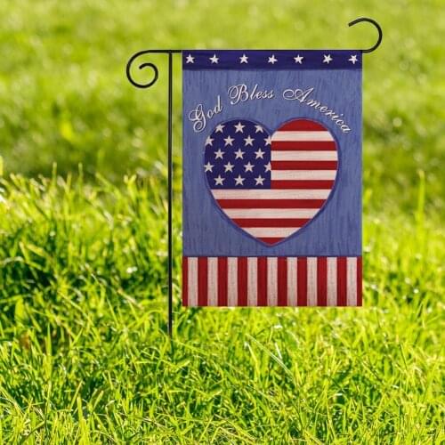 Flag Flax Stars Stripes Pattern Bright-colored Exquisite Festive Banner for Home Garden